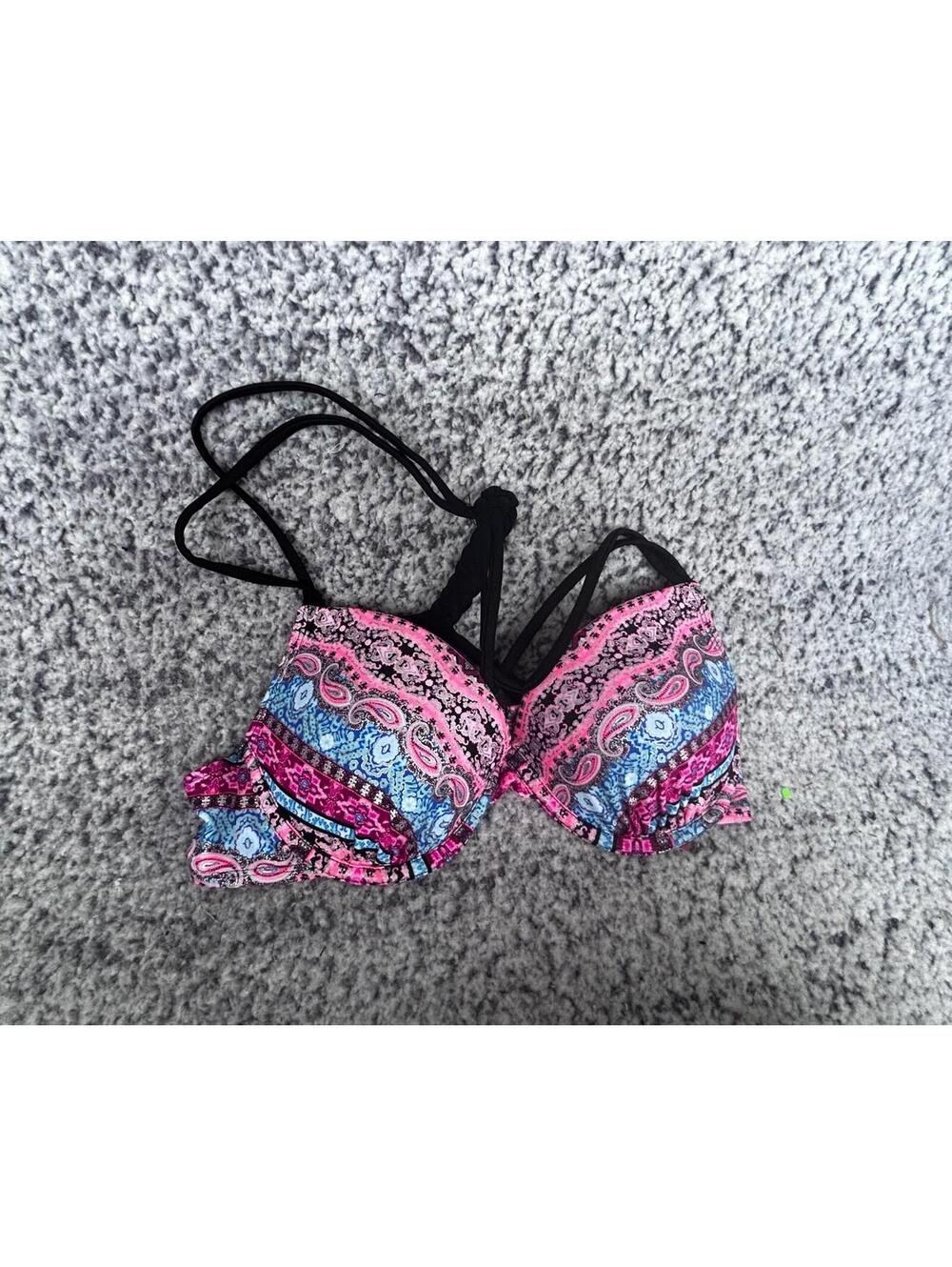 Arizona Jean Co Paisley Push Up Bikini Top Medium NWT